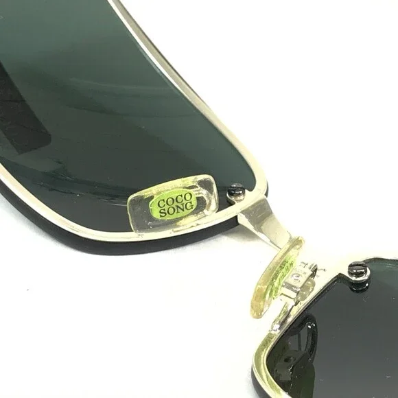 Coco Song Sunglasses COME ON Col.1 Blue Pink Square Frames with Green Lenses